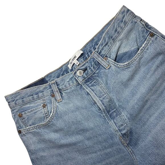 RE/DONE Women's High Rise Straight Jeans Size 31 Light Wash Blue - Picture 1 of 9